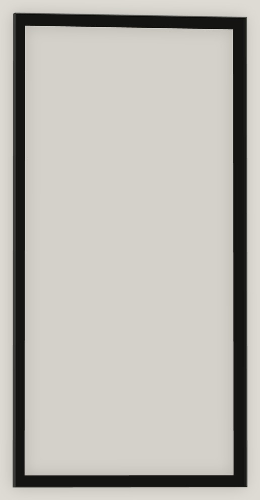 FRAMED F.03, a 30 by 60 inch steel angle frame, frame only, shown to scale against the rest of the series.
