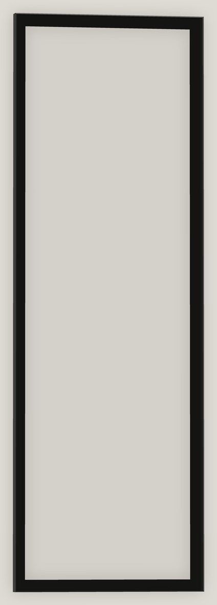 FRAMED F.04, a 24 by 72 inch steel angle frame, frame only, shown to scale against the rest of the series.